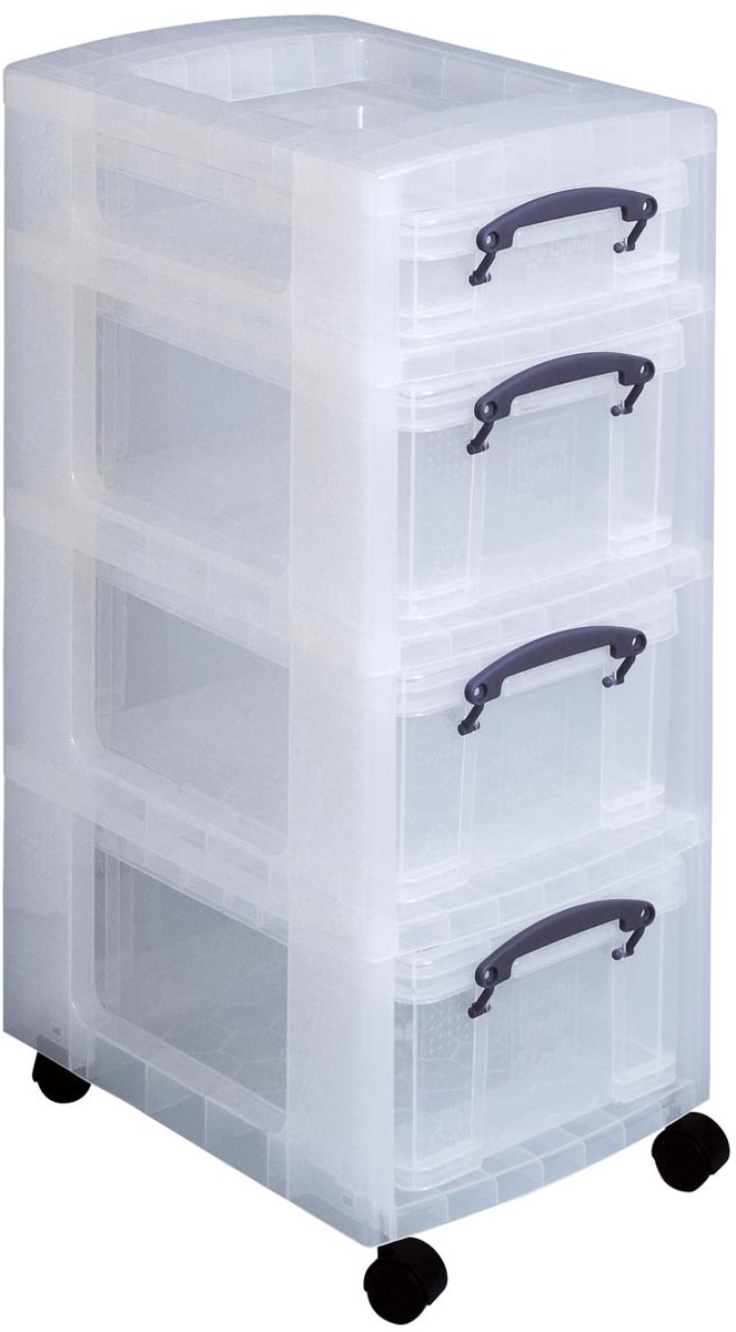Really Useful Box trolley met 4 opbergdozen
