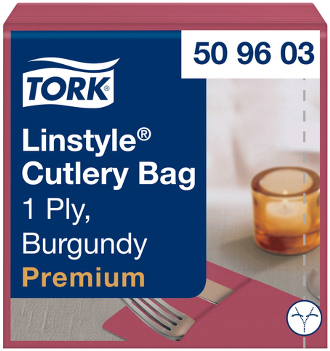 Pochette tork linstyle premium 1laags bordeauxrood | 12 stuks