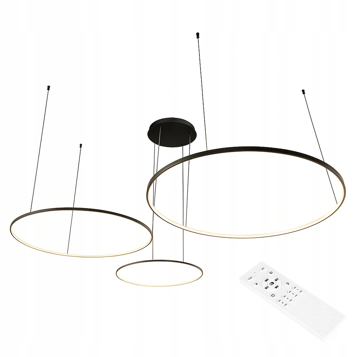 Ring LED-plafondlamp 20/40/60cm 77W Zwart - Dimbaar en kleurtemperatuur instelbaar