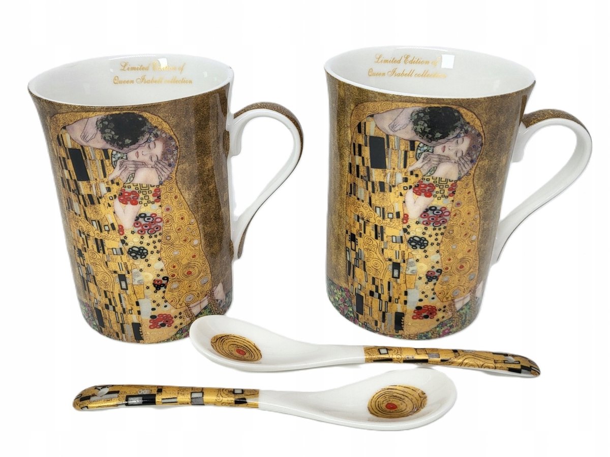Queen Isabell Gustav Klimt Mokken "De Kus" 2 stuks, 300ml