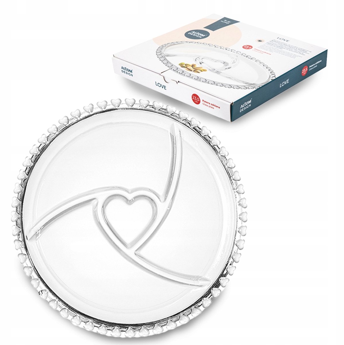 Altom Design Love Glazen Serveerschaal 23,5cm - Delicaat & Decoratief