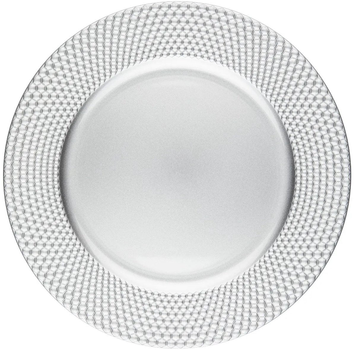 Decoratieve Onderschotel Druppels 33cm Zilver Kunststof