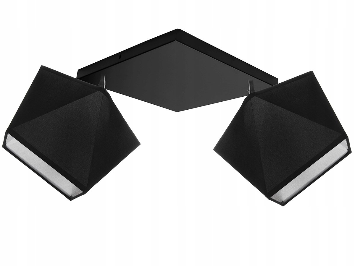Moderne Plafondlamp Diamond Zwart LED E27 2x60W