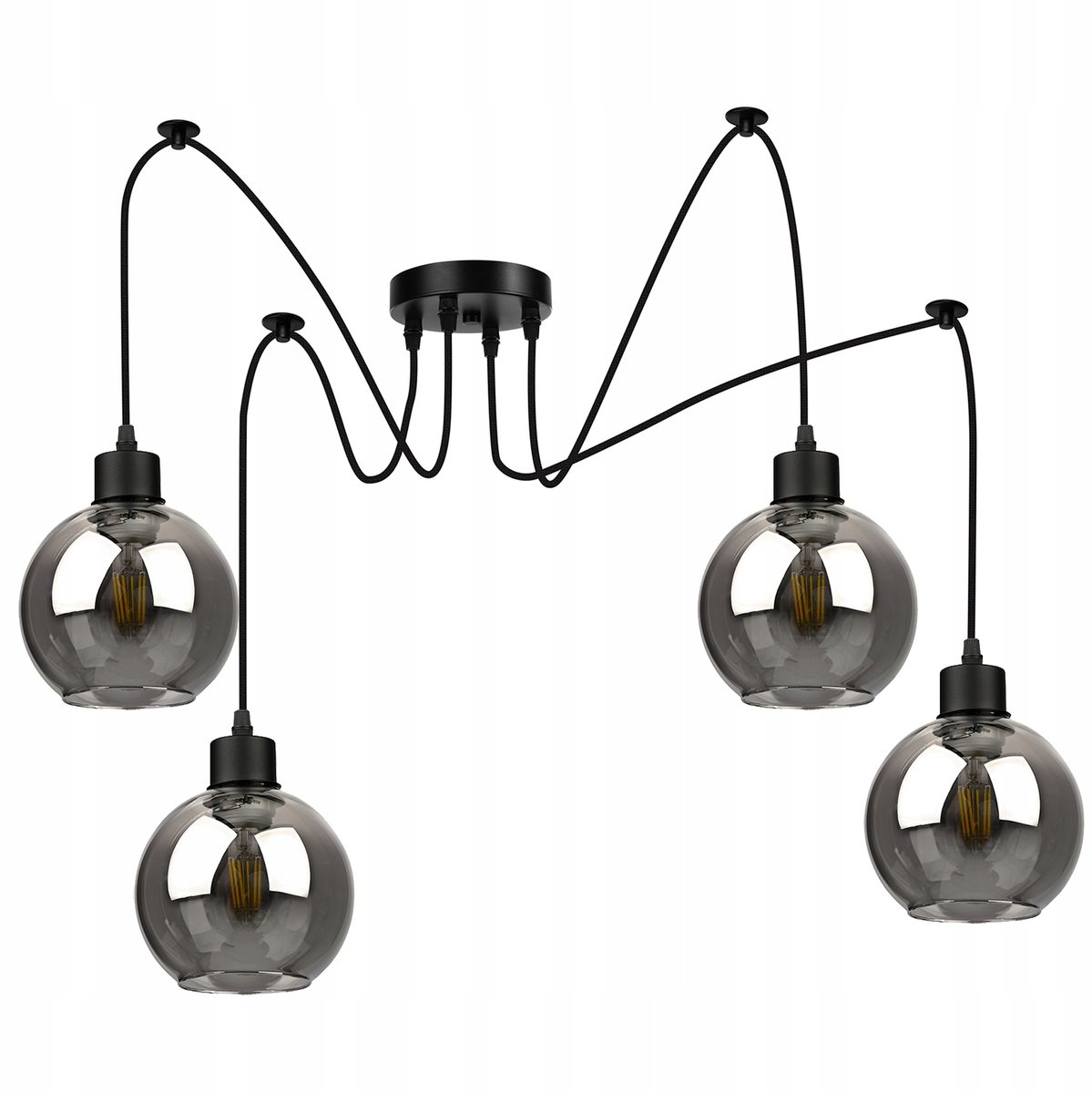 Hanglamp Plafond LED LX-1132 Zwart Glas Metaal E27