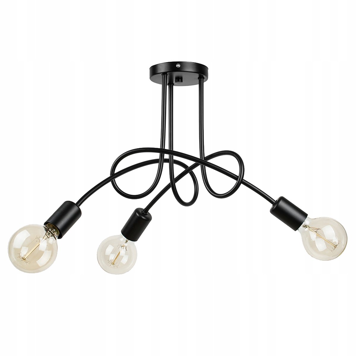 Industriële Hanglamp Edison Zwart Metaal 3xE27 Loft Stijl