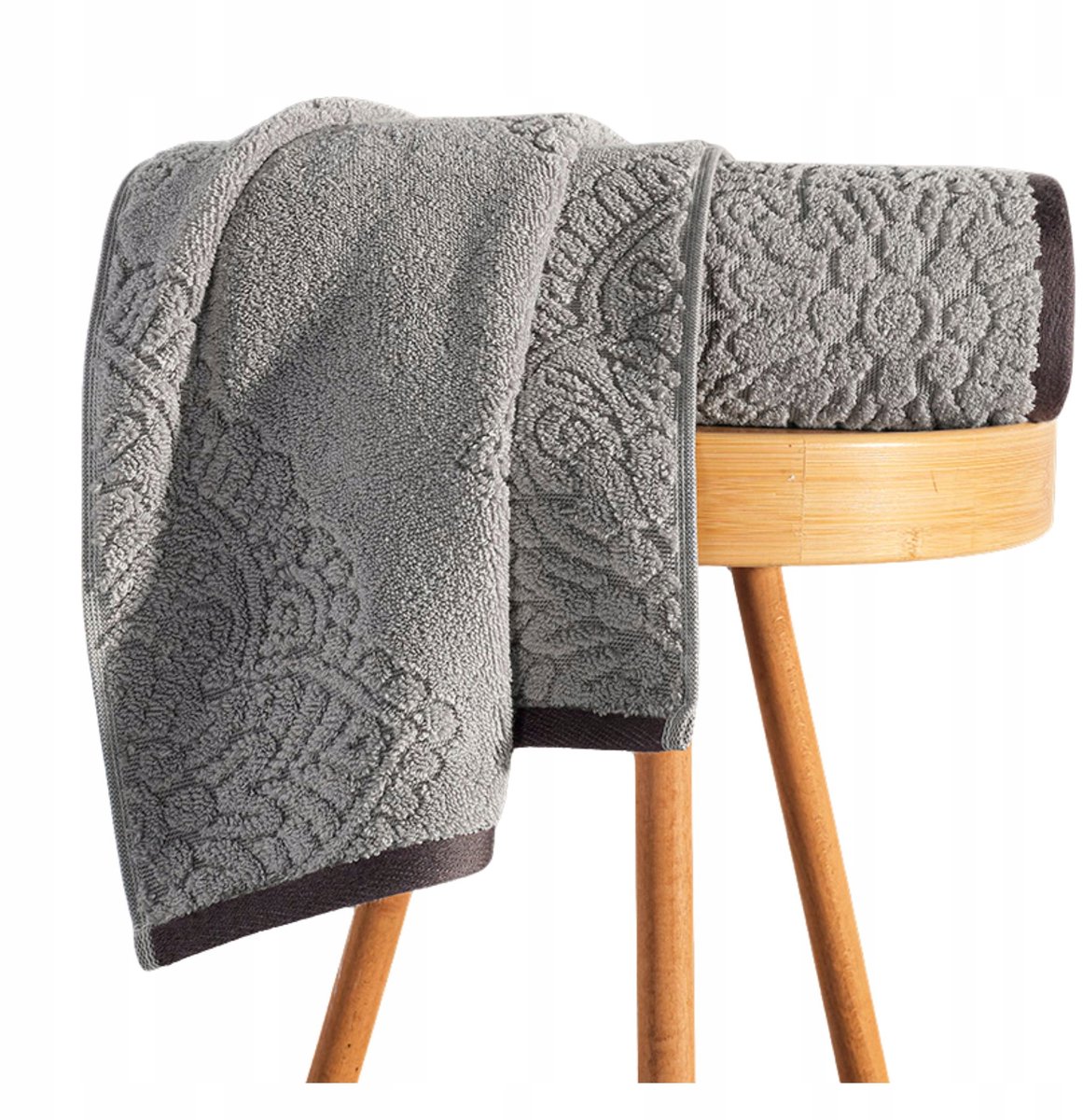 Luxe Katoenen Badhanddoek VANCE 70x140cm - Grijs, Turkse Kwaliteit