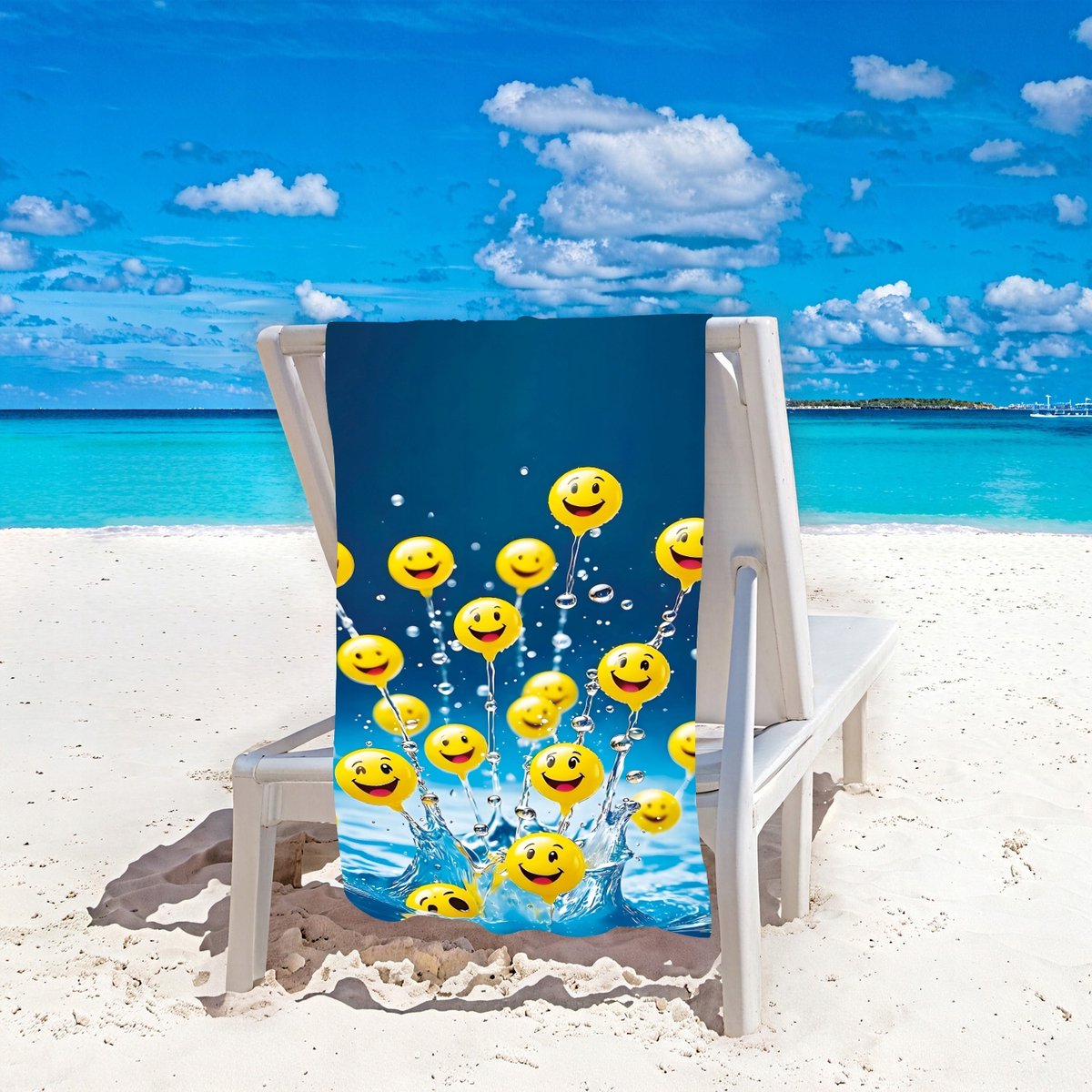 Grote Strandlaken Microvezel Sneldrogend 100x180 cm Emoticon Print