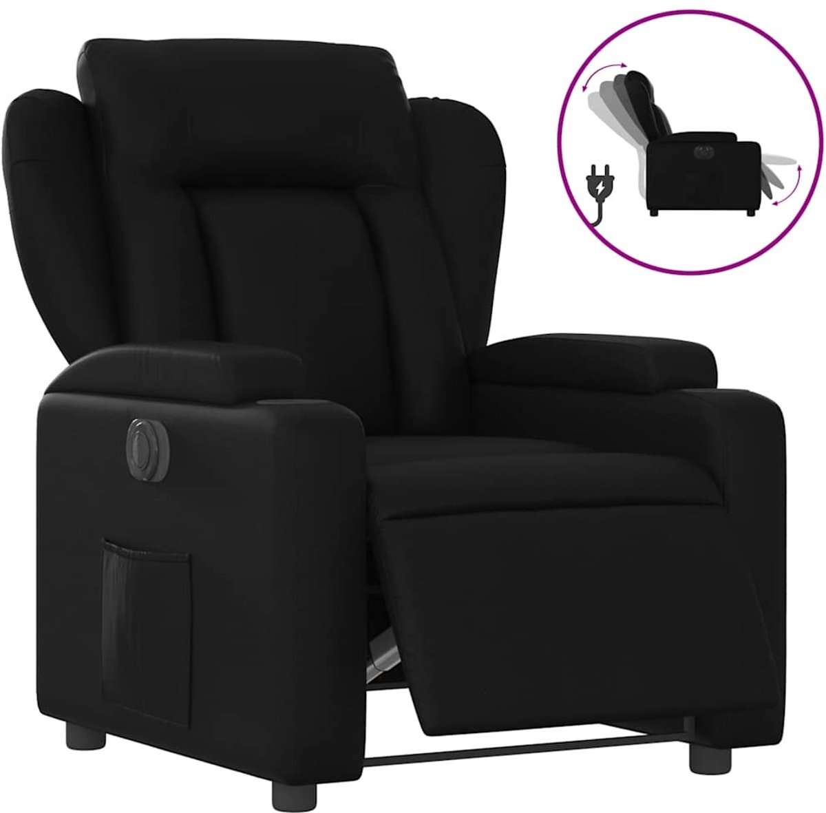 vidaXL Fauteuil - elektrisch - verstelbaar - kunstleer - zwart