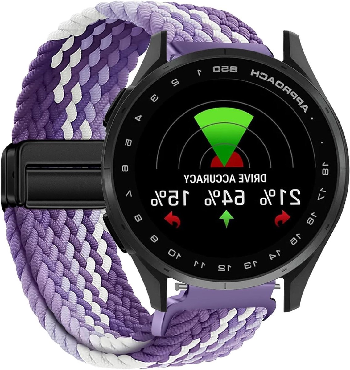 Magnetische nylon gevlochten band vervanging voor Garmin Forerunner 55 - flexibel en compatibel [Unisex]