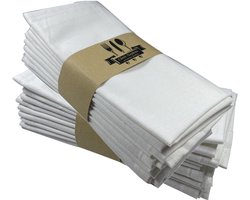 Doek Servetten - Servetdoek Katoen Linnen - Tafeldecoratie Feest - Wasbaar Herbruikbaar - 40x40cm - Wit
