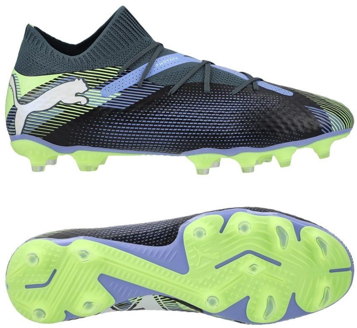 PUMA Future 7 Pro FG/AG - Maat 40.5 - Voetbalschoenen - Lights Out - Gray Skies / White / Fizzy Apple
