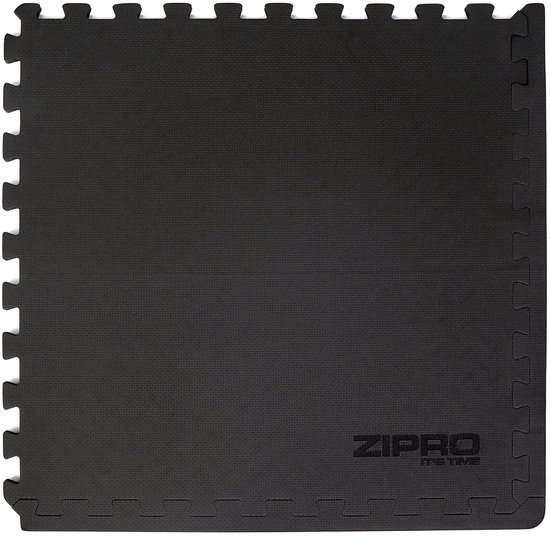 ZIPRO Puzzelmat Fitness - 6 stuks - 62x62cm - Dikte 12mm - EVA Schuim - Vloerbescherming - Gym Mat Zwart