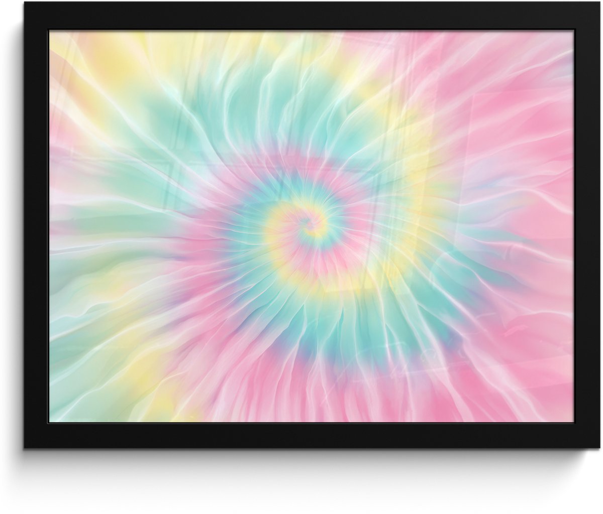 FrameYourWall Poster in lijst - Fotolijst 40x30 cm - Posters - Pasteltinten - Tie dye - Roze - Posterlijst zwart - Decoratie - Wanddecoratie woonkamer - Muurdecoratie slaapkamer