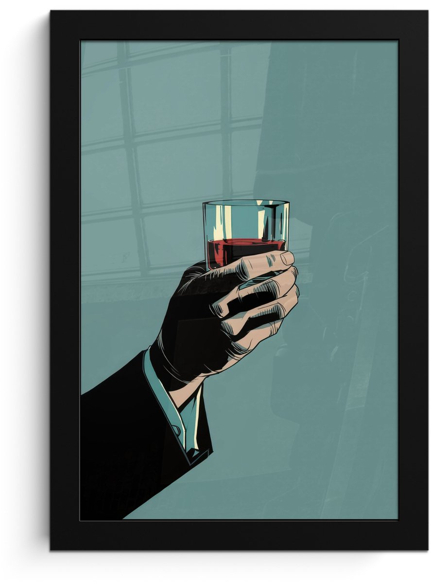 FrameYourWall Poster in lijst - Fotolijst 20x30 cm - Posters - Arm - Glas - Pak - Blauw - Posterlijst zwart - Decoratie - Wanddecoratie woonkamer - Muurdecoratie slaapkamer - Kerstversiering - Kerstdecoratie voor binnen - Kerstmis