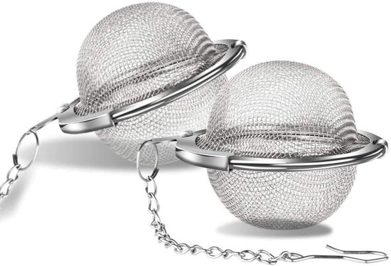 Infuseur à thé en maille d'acier inoxydable avec chaîne étendue, trous en maille extrêmement fine, infuseur à thé pour thé noir, boissons chaudes, huile infusée, infusin à cocktail
