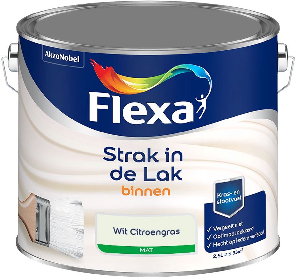 Flexa - Strak in de Lak Binnenlak Mat - Wit Citroengras - Mengverf - 2.5 L