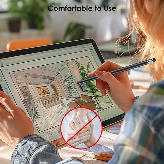 4-pack tabletpen voor alle tablets, 2-in-1 zeer gevoelige rubberen capacitieve stylus mobiele telefoon touchscreen-pen universele touchpen voor iPhone Galaxy Xiaomi smartphone, iPads en alle touchscreens — afbeelding 3
