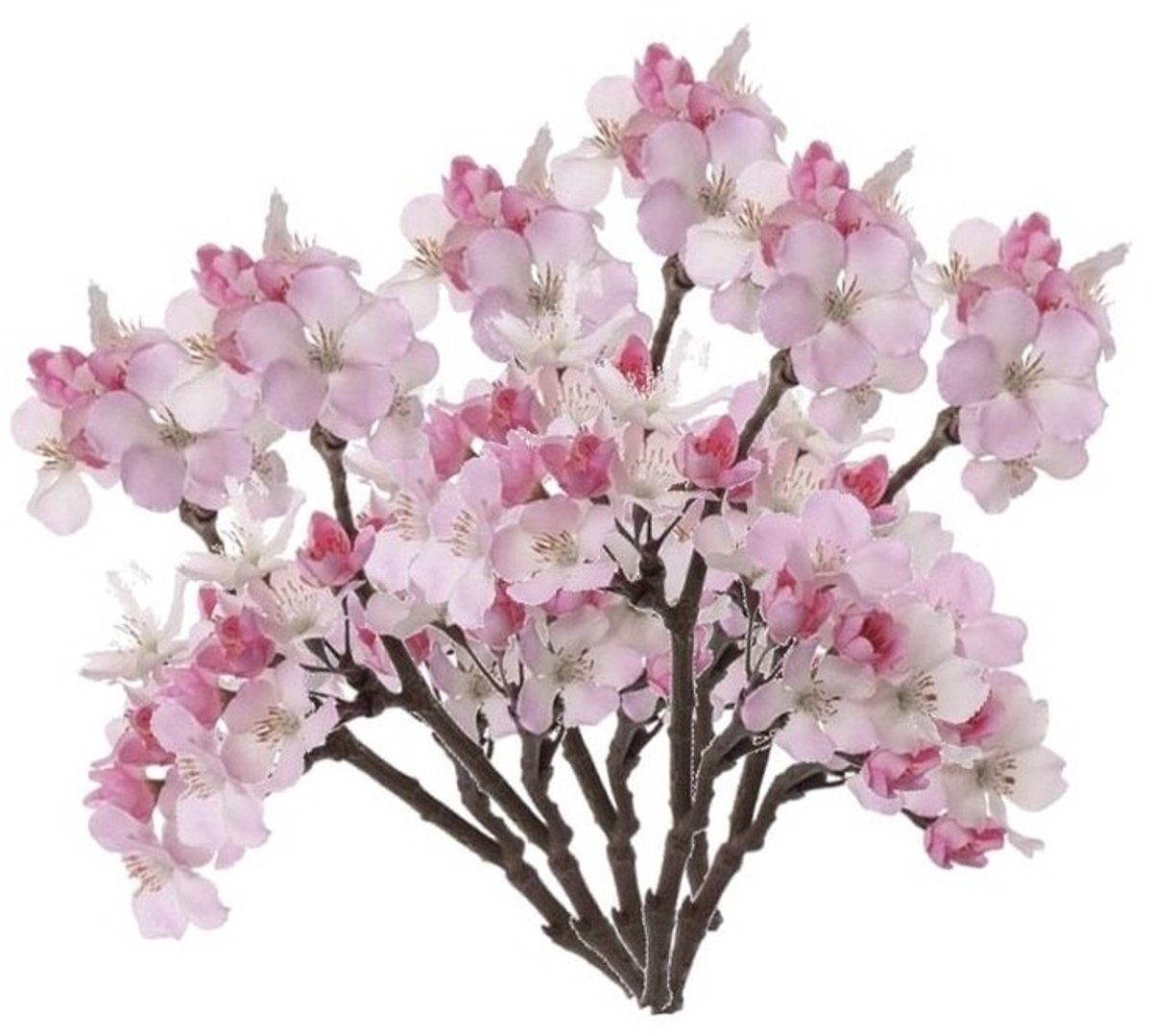 Bellatio Flowers & Plants Set van 6x stuks roze appelbloesem kunstbloem/tak met 17 bloemetjes 36 cm - Nepbloemen - Kunstbloemen