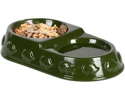Best for Birds Egel voeder- en drinkschaal - groen - dolomiet - 22 x 12 x 5 cm