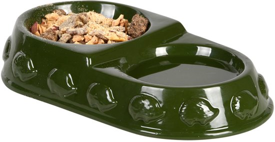 Best for Birds Egel voeder- en drinkschaal - groen - dolomiet - 22 x 12 x 5 cm