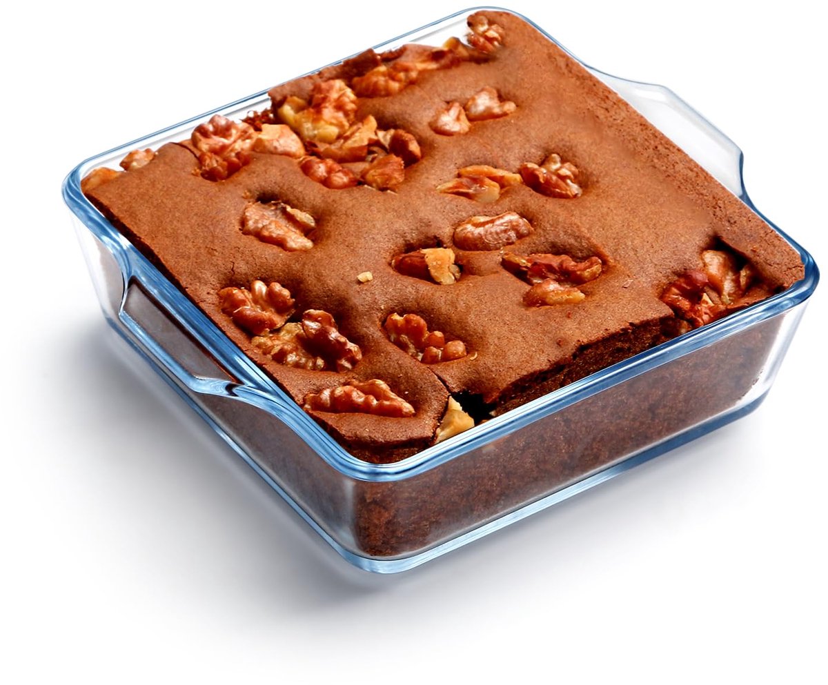 longziming -Glazen Ovenschaal 13x13x4 cm – Hittebestendig Borosilicaatglas – Kleine Vierkante Schaal voor Oven, Magnetron & Vriezer