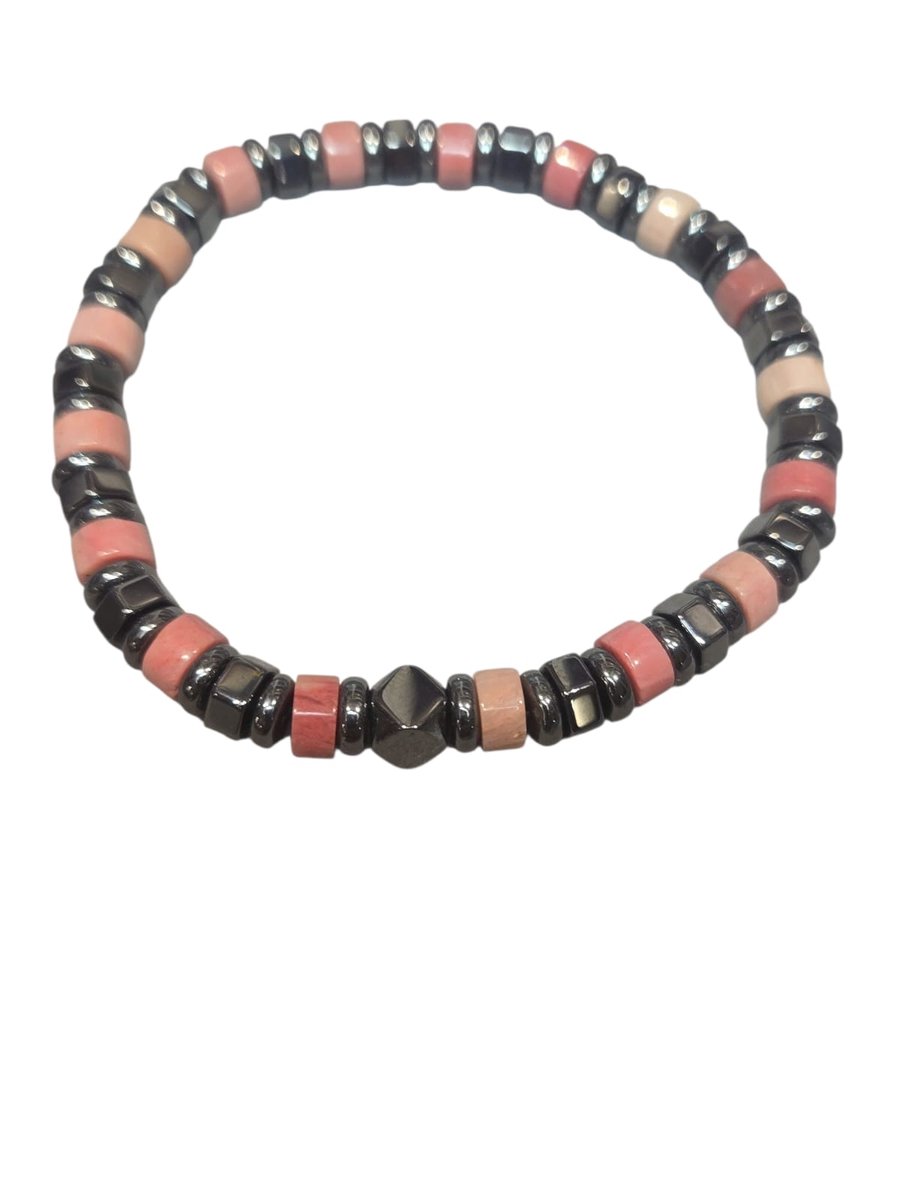 Armband aardbeien kwarts en hematiet