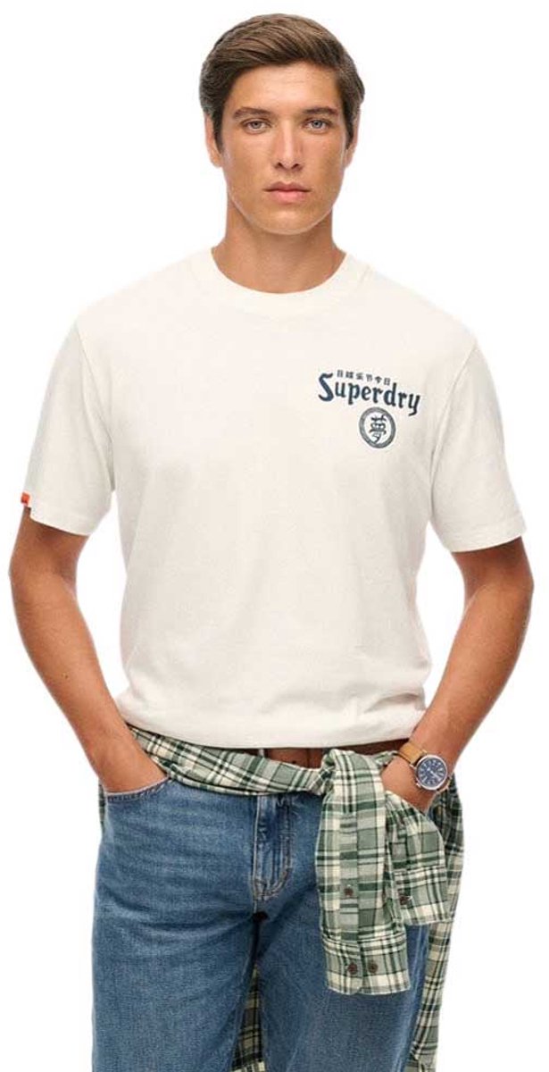 Superdry Tokyo Narrative Losse T-shirt Heren T-shirts Wit