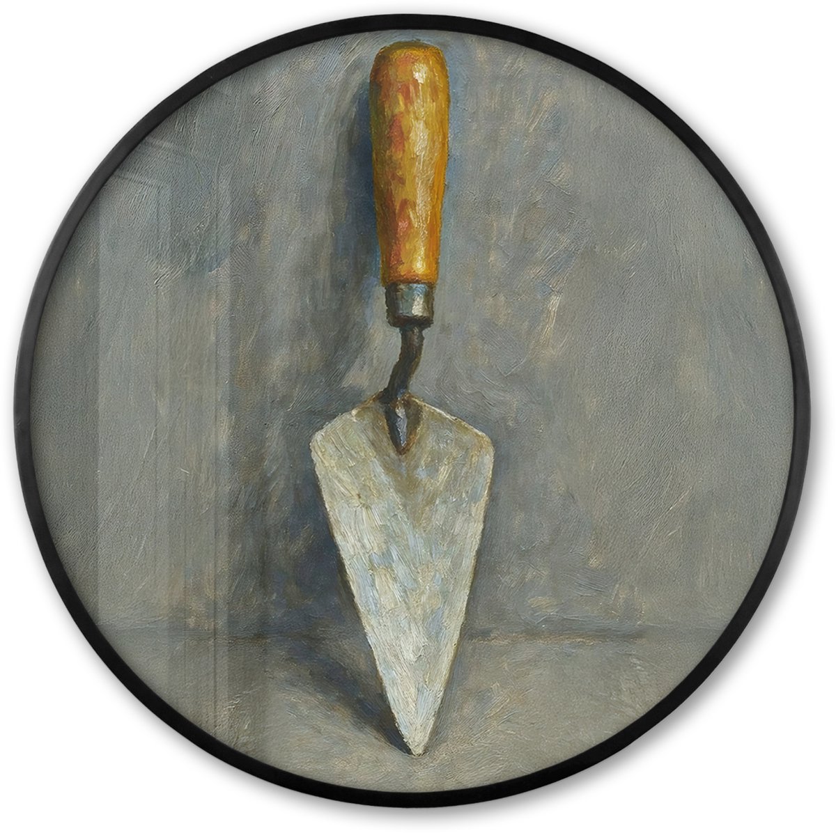FrameYourWall Poster in lijst Rond - Fotolijst 80x80 cm - Posters - Troffel - Verf - Gereedschap - Ronde posterlijst zwart - Decoratie - Wanddecoratie woonkamer - Muurdecoratie slaapkamer