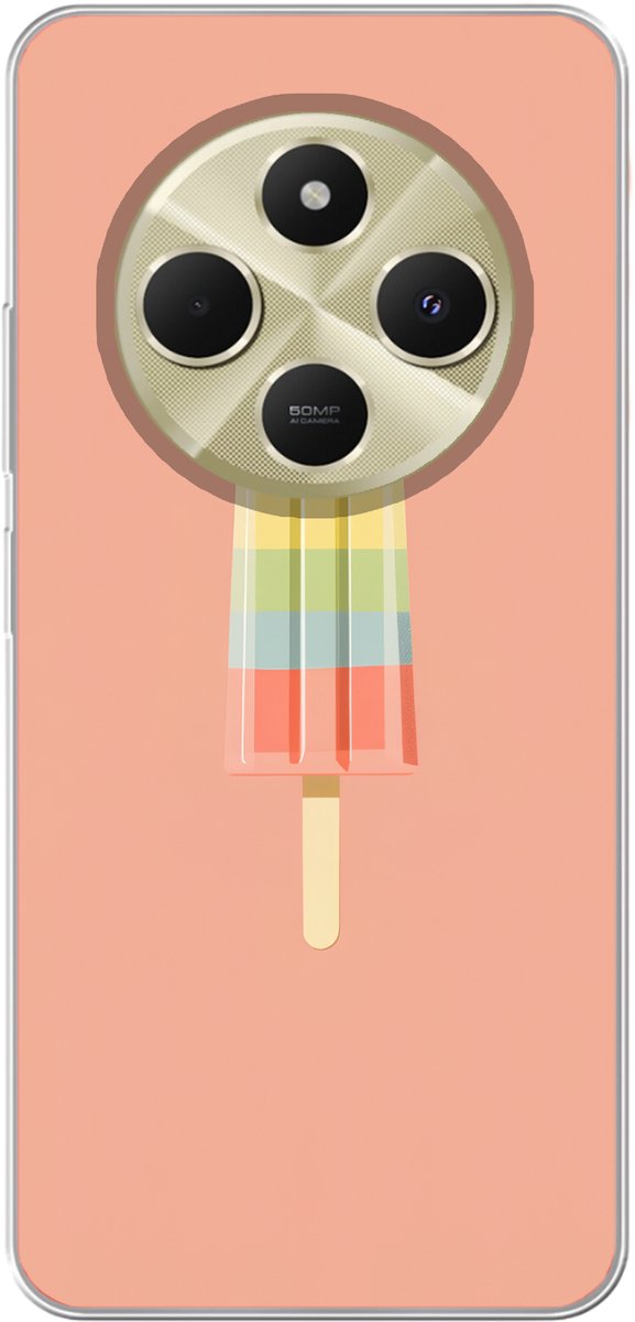 Telefoonhoesje Geschikt voor Xiaomi Geschikt voor Redmi 14C hoesje - Waterijsje - Pasteltinten - Minimalistisch - Siliconen Telefoonhoesje Telefoonhoesje