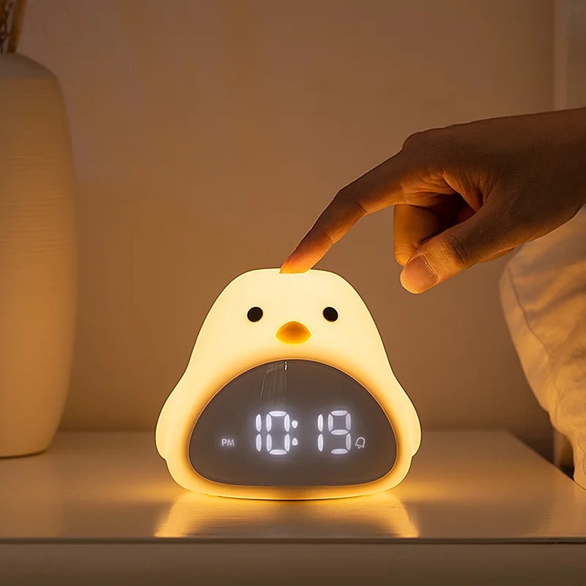 Nachtlampje - Slaaptrainer - Leeslamp - Tafellamp - Bedlamp Kinderen - Digitale Alarmklok 
