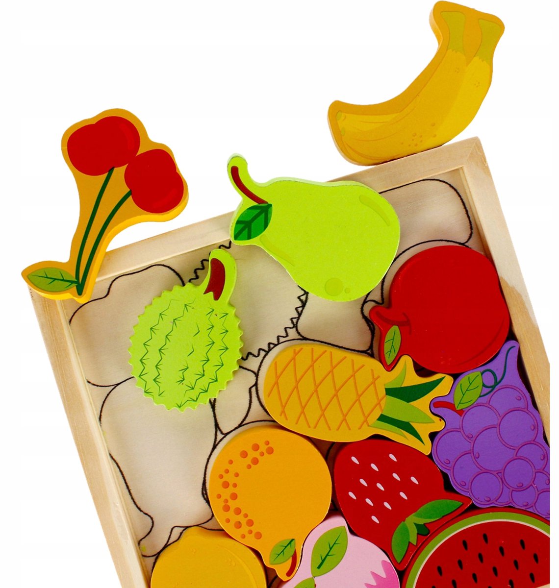 Houten Puzzel 12 Stukken Fruit - Educatief Speelgoed voor Kinderen
