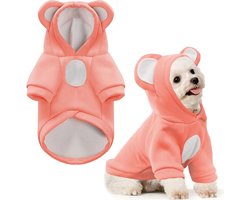 Hondenjas - Hoodie Zachte Warme Fleece - Winterhoodie voor Honden - Hond Warme jas - Schattige Puppy Truien - Kattenjas Grappige Pullover - Perfect voor Kleine Honden - Chihuahua Kostuums - Kitten Outfits - Roze Maat M