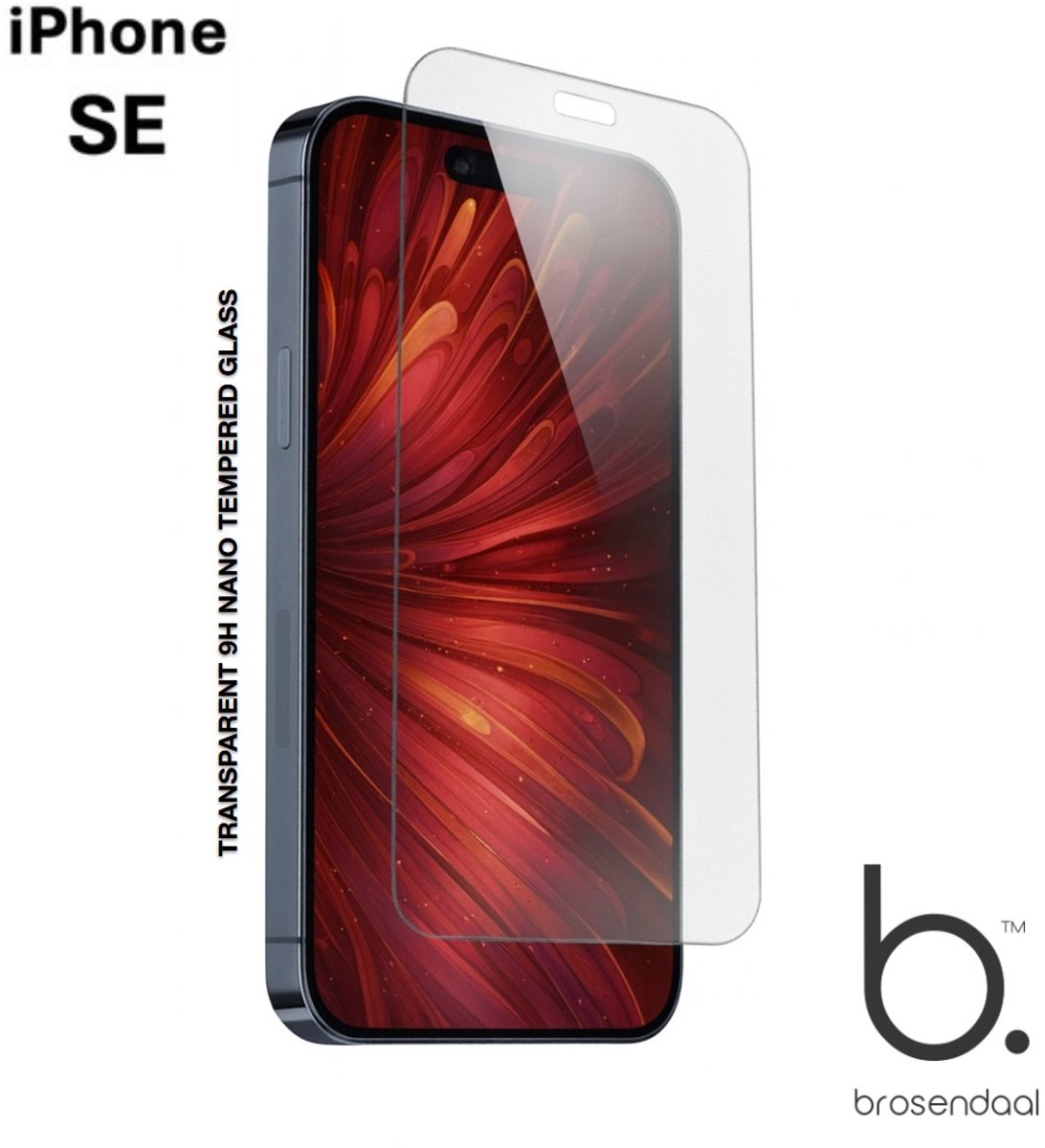 Brosendaal Screenprotector geschikt voor iPhone SE - 9H Nano Coating - Ultradun - Maximaal Kras- en Valbestendig