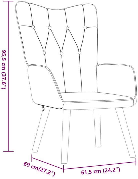 vidaXL Chaise de relaxation avec repose-pieds 62x68,5x96 cm Tissu Bleu