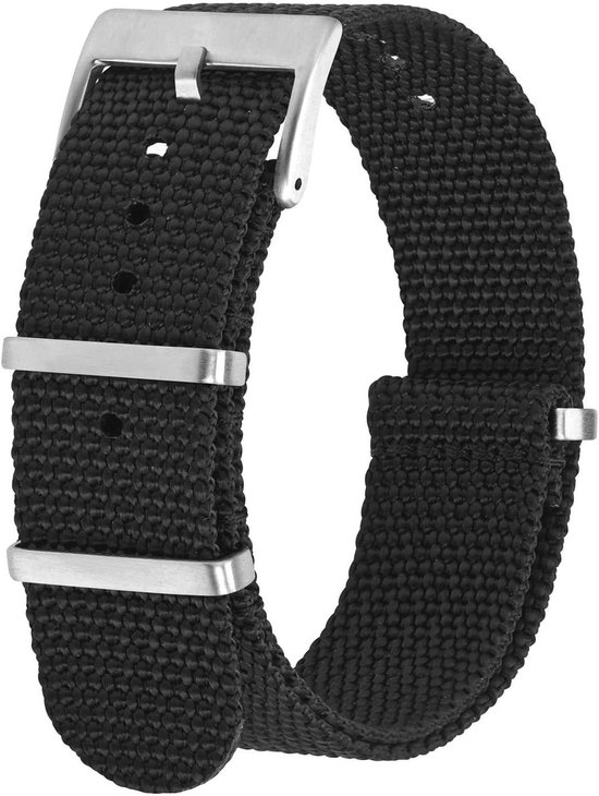 Samsung Nylon Bandje Zwart 20 mm - - Voor 23.59u, morgen in huis