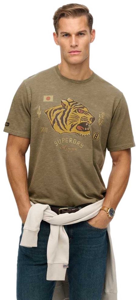Superdry Campaign Souvenir Loose T-shirt Heren T-shirts Olijf