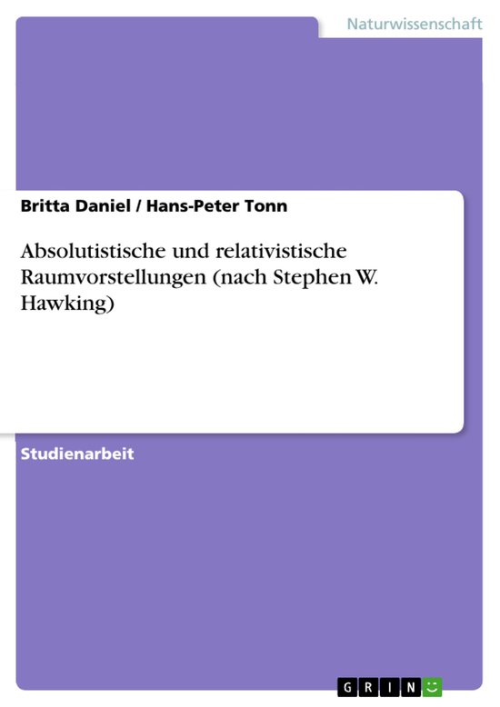 Absolutistische und relativistische Raumvorstellungen (nach  ... - cover