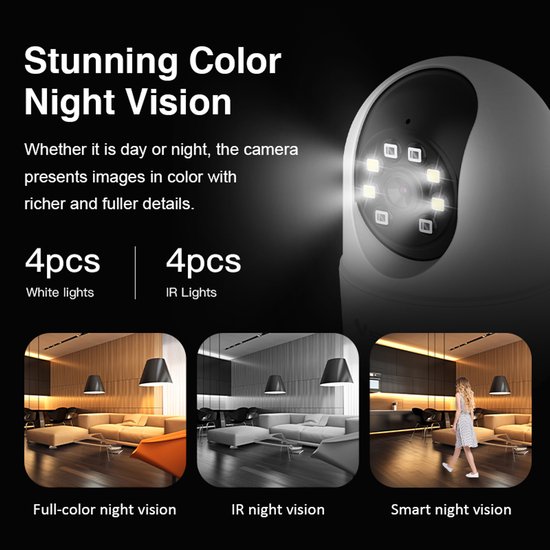 HD Dome Smart CCTV Security Camera 4G Wifi Home Security System Two-Way Audio Cloud Wireless Monitoring — afbeelding 2