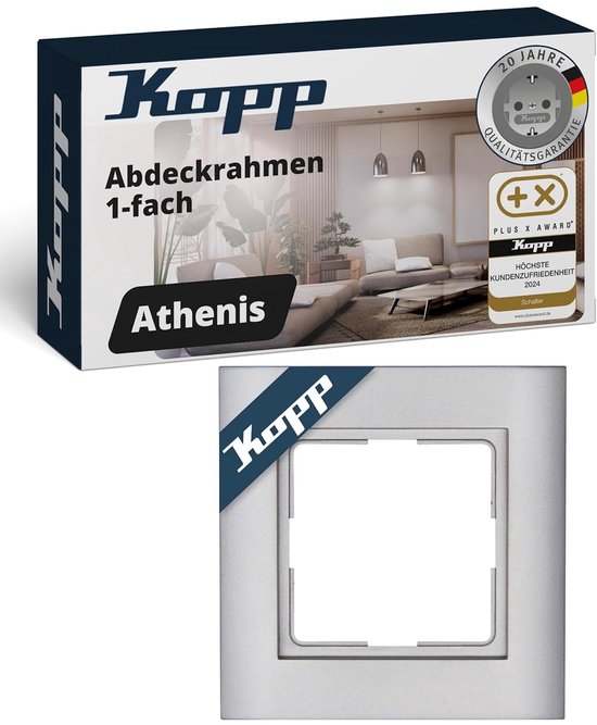 Kopp ATHENIS 1 voudig Afdekraam In Staalkleur 86 X 86 X 9 5 Mm kopp-athenis-1-voudig-afdekraam-in-staalkleur-86-x-86-x-9-5-mm