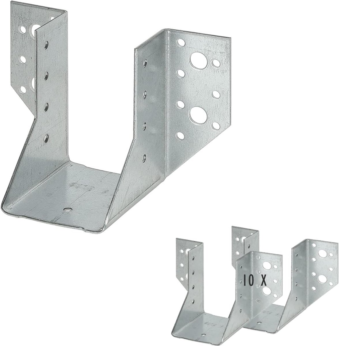 10 x siwitec balkdrager type A 80 x 120 mm, Sendzimir verzinkt, CE-markering, materiaaldikte 2 mm, weerbestendige houtverbinder, paalschoenen, balkverbinder
