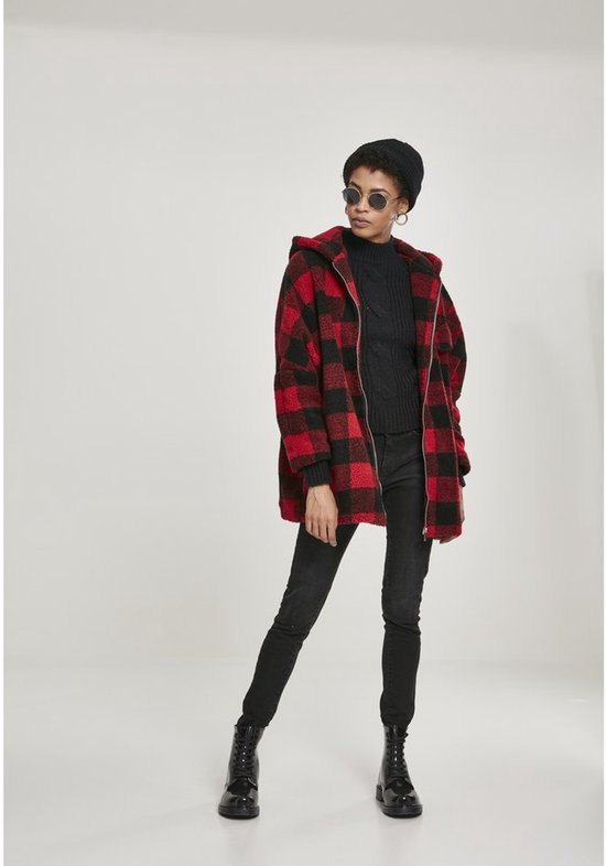 urban-classics-hooded-oversized-check-sherpa-dames-winterjas-xl-bol