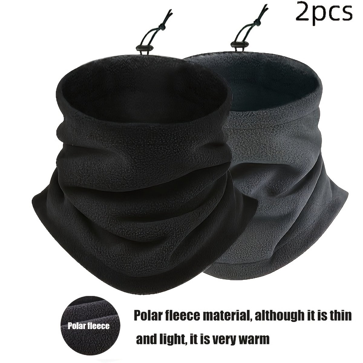 Livé® 2 stuks Heren Thermische Nekwarmers – & Fleece Zwart
