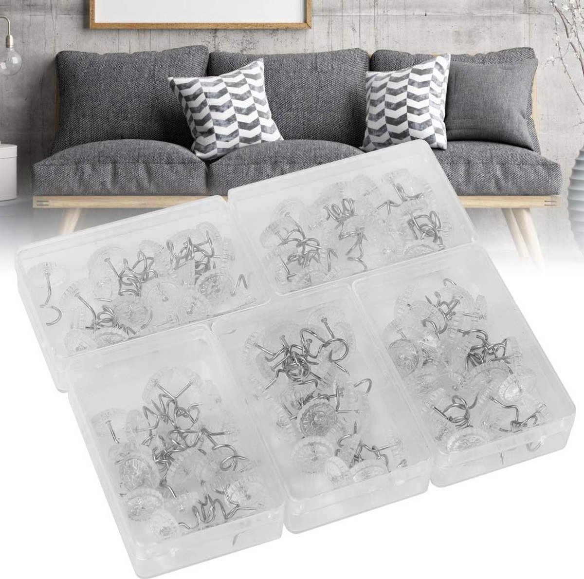 Allecto Plus - Draaipennen voor Hemelbekleding Reparatie - Roestvrij Staal - Multifunctioneel - Brede Toepasbaarheid - Transparant - Bedrok Bank Sofa Gordijn - 75 Characters