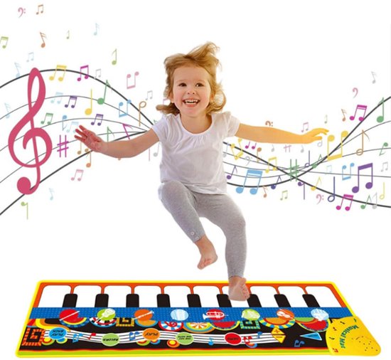 Muziekmat - Vroege Educatie Muzikale Piano Mat - Leren Muziek Multifunctionele Vloer Keyboard Dansmat - Speelgoed Voor 1-6 Jaar Oude Meisjes Jongens Peuters 110 x 36 CM