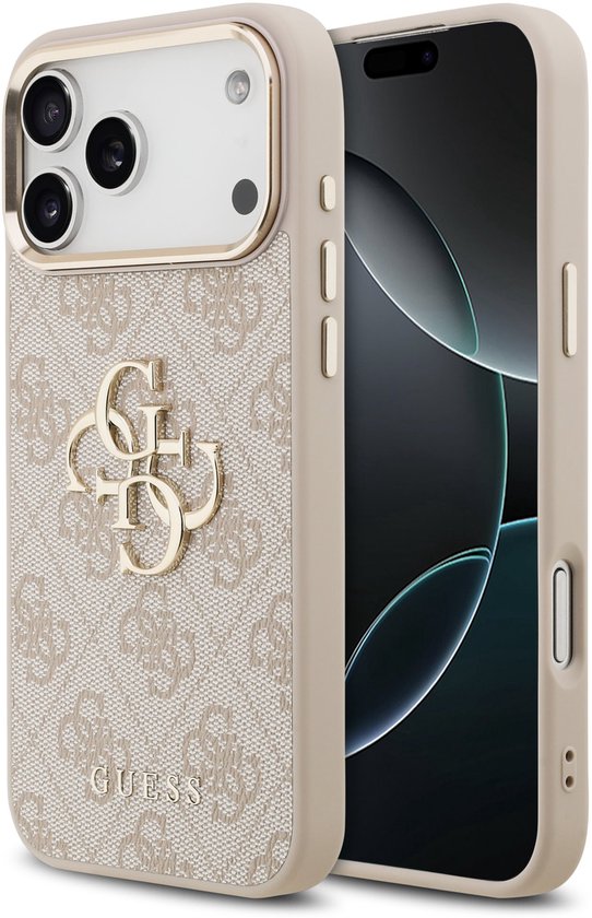 Guess 4G Metal Logo hoesje geschikt voor iPhone 17 Pro Max – Luxe en Slank – Roze
