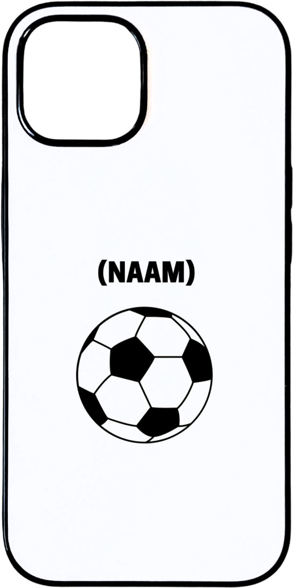 Hacebo® - Voetbal met eigen naam telefoonhoesje - Voetbal - Voetballer - telefoonhoesjes - Sport - hoesje geschikt voor iPhone 15