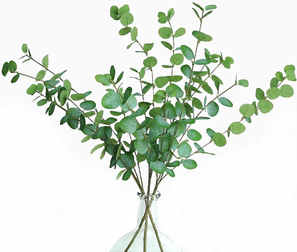 Allecto plus - Kunstmatige Eucalyptus Stengels, Set van 3 - Groene Bladeren Voor Thuiskantoor Decoratie & Bruiloft - Realistische Look