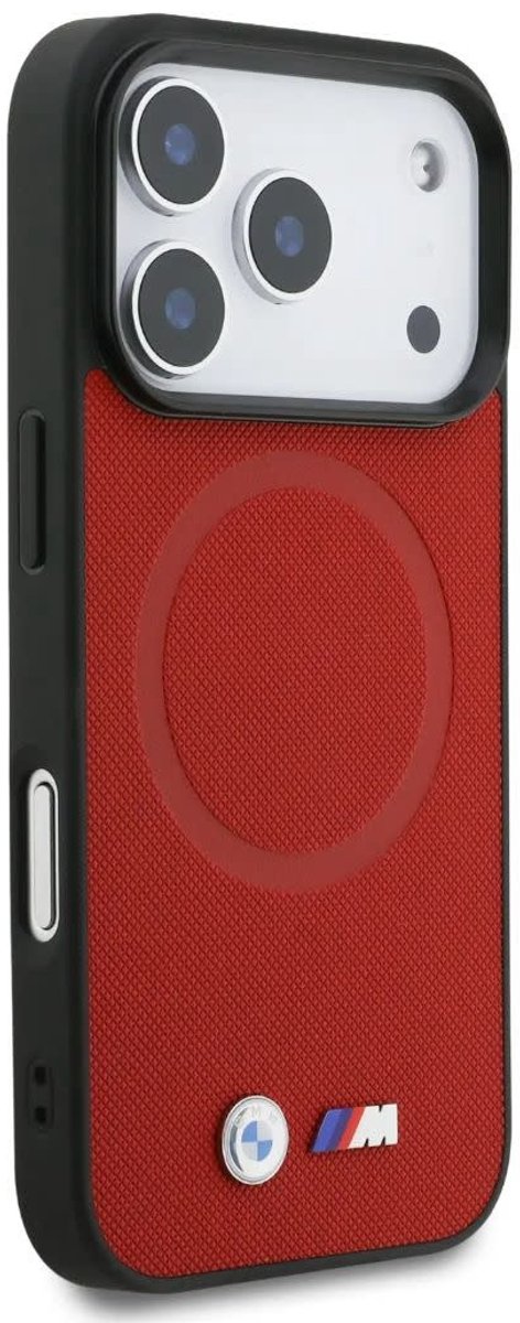 BMW Back Cover - iPhone 17 Pro - Rood - MagSafe-compatibel - Full Wrapped Leather