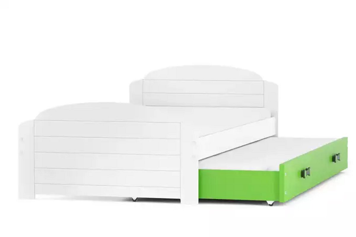 BMS - LILI Extendable Youth Bed - 90x200 met Matras en Lade, Wit/Groen
