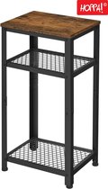 Hoppa! Vintage bijzettafel - Metaal - Bruin/Zwart - 40 x 30 x 75 cm (B x D x H)